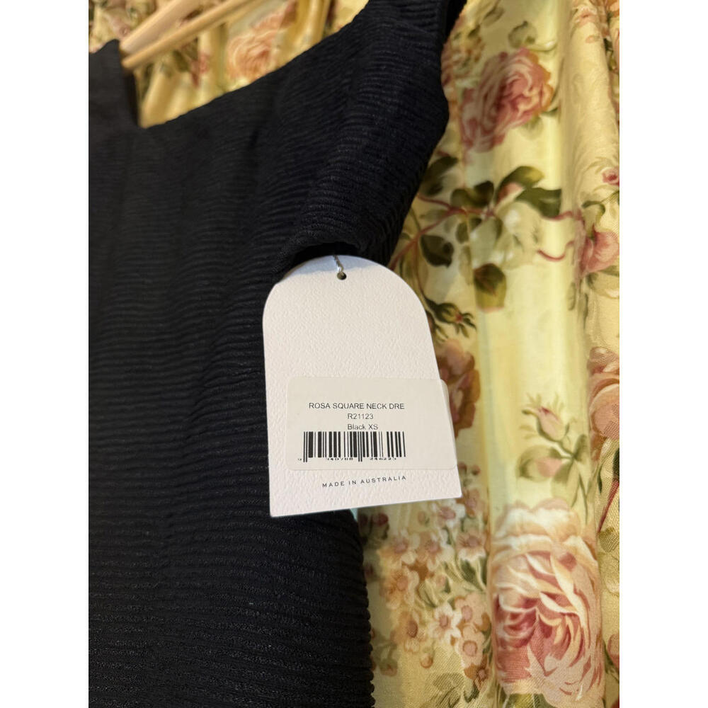 NWT! Rumer Rosa Square Neck Mini Dress - Black XS - Picture 4 of 5